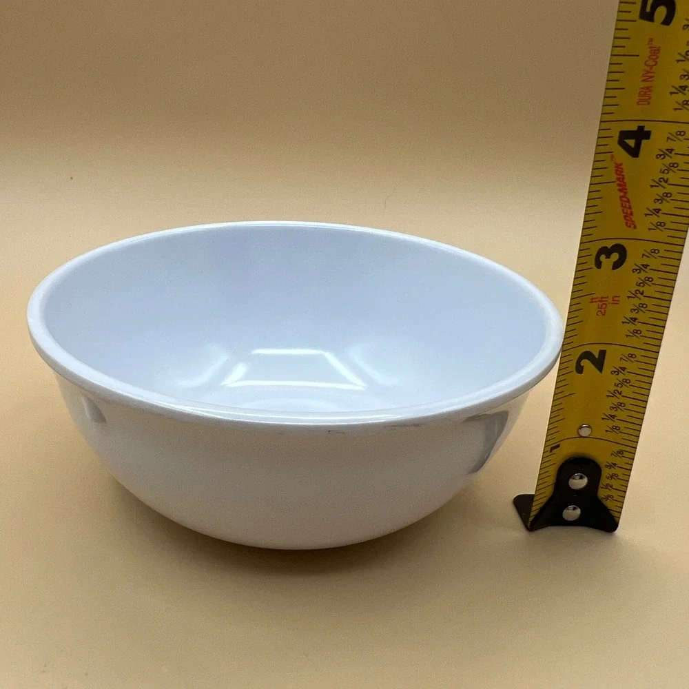 Set of 6 White Melamine Stackable nappie bowls